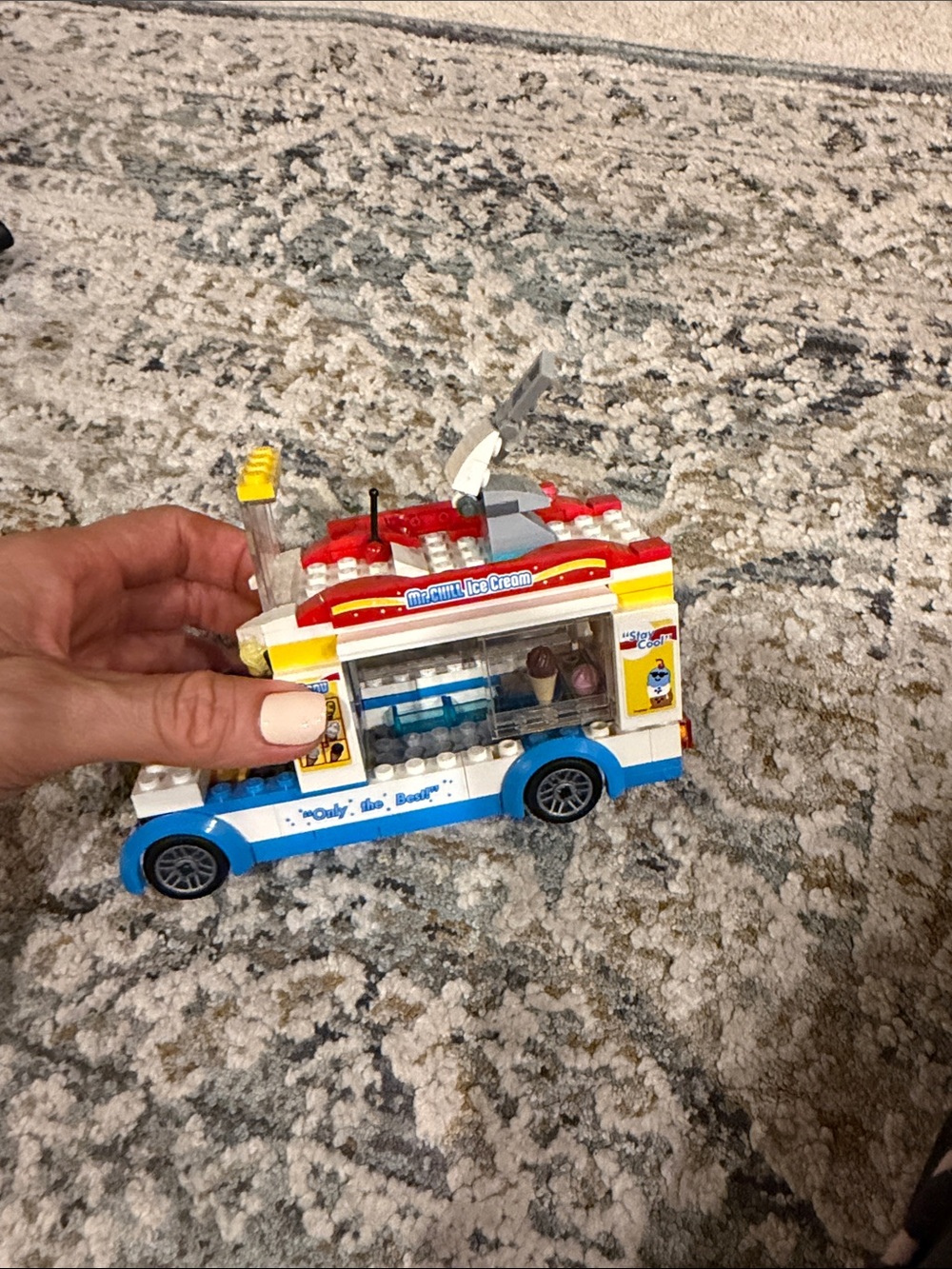 Lego Ice Cream Truck Toy - Blue, Red & White Play Vehicle